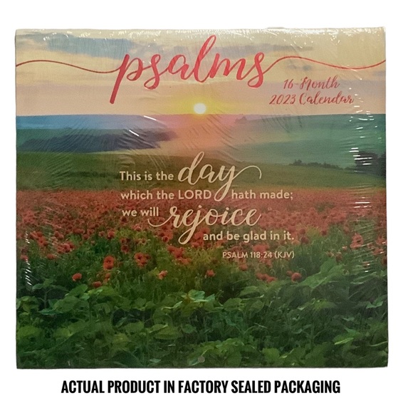 2023 Wall Calendar Bible Psalms Verses 16 Month Wall Calendar Gift 12 X 22 In - Picture 6 of 9